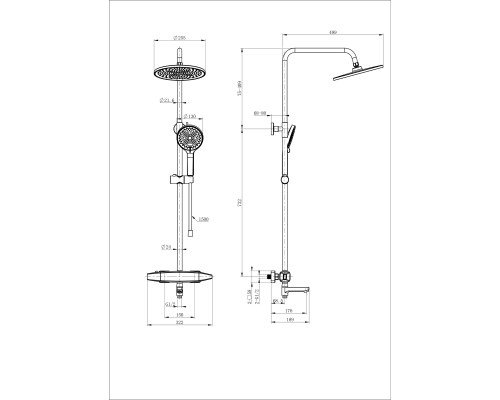 Душевая система с термостатом Wonzon&Woghand, Брашированное золото