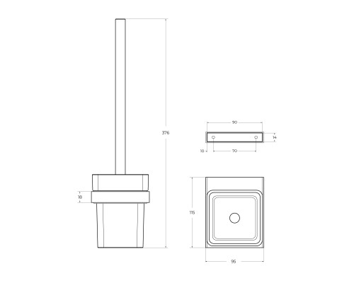 Ершик для унитаза Cezares Slider SLIDER-TBS-V-IN Сатин