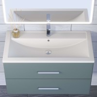 Раковина для ванной кварцевая Uperwood Foster Quartz 90х45,5х17,5, белая матовая, жасмин