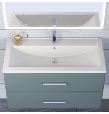 Раковина для ванной кварцевая Uperwood Foster Quartz 90х45,5х17,5, белая матовая, жасмин