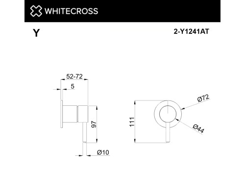 Внешняя часть смесителя на 1 потребитель WHITECROSS Y1241AT (антрацит)