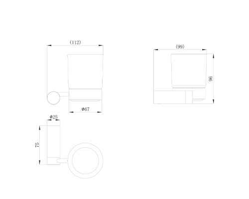 Настенный держатель для зубных щеток Raiber premium RP-80007 Graceful, хром