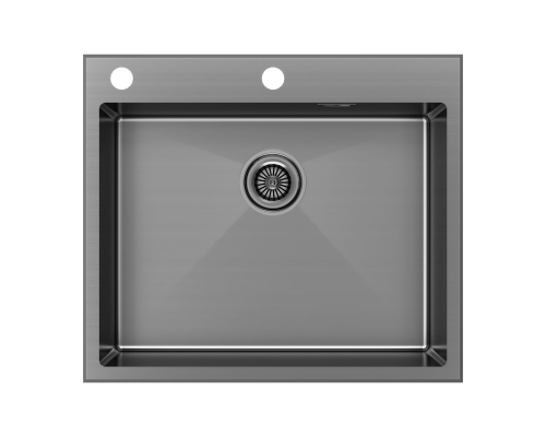 Кухонная мойка Paulmark Brim-Edge 59 PM775951-GM Вороненая сталь