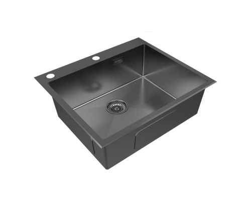 Кухонная мойка Paulmark Brim-Edge 59 PM775951-GM Вороненая сталь