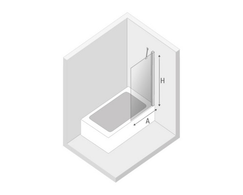 Шторка для ванны NEW TRENDY EVENTA 90x150 EXK-6997 хром