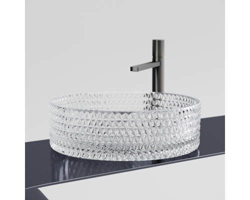Чаша накладная круглая Ceramica Nova Cristal 36x36 прозрачная