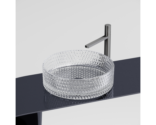 Чаша накладная круглая Ceramica Nova Cristal 36x36 прозрачная