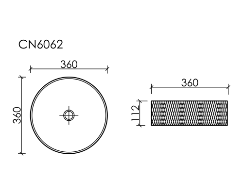 Чаша накладная круглая Ceramica Nova Cristal 36x36 прозрачная