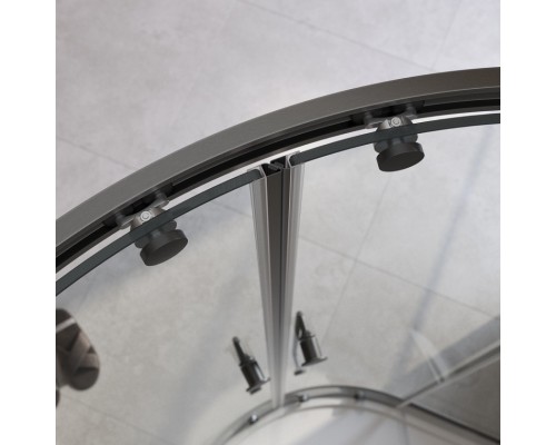 Душевой уголок Cezares Relax-304 100x100 RELAX-304-R-2-100-C-GM профиль Оружейная сталь стекло прозрачное