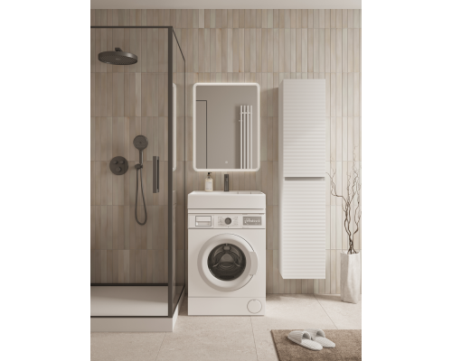 Раковина над стиральной машиной Ceramicanova Квадрат (Quattro) 600x600x123 мм, с кронштейнами, белый, арт