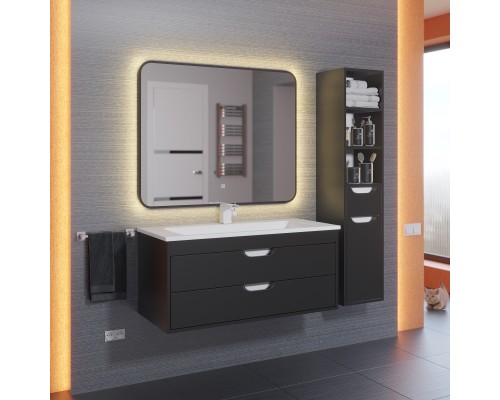 Зеркало для ванной подсветкой Uperwood Modul 60х80 см, черное, сенсор/антизапотевание