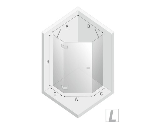 Душевое ограждение NEW TRENDY EVENTA L 90x90x200 хром