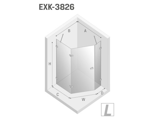 Душевое ограждение NEW TRENDY AVEXA COPPER BRUSHED L 100x80x200 медь