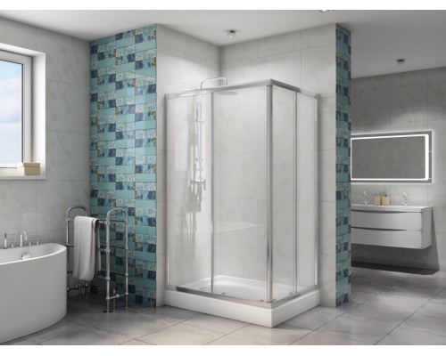 Душевой уголок BelBagno Due 120x80 DUE-AH-2-120/80-C-Cr профиль Хром стекло прозрачное