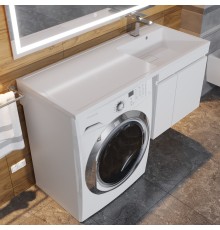 Раковина над стиральной машиной Uperwood Magenta 120х50х17,8 см, правая, крыло слева