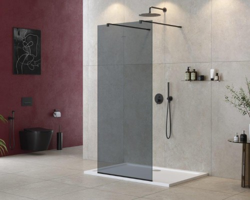 Душевая перегородка Cezares Liberta 80 LIBERTA-L-2-80-120-GR-NERO Черный матовый