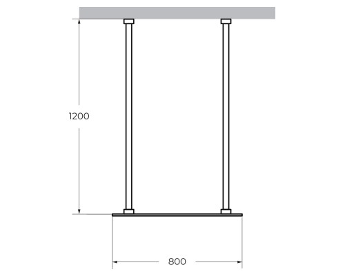 Душевая перегородка Cezares Liberta 80 LIBERTA-L-2-80-120-GR-NERO Черный матовый