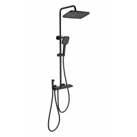 Душевая система с термостатом Wonzon&Woghand, Черный матовый