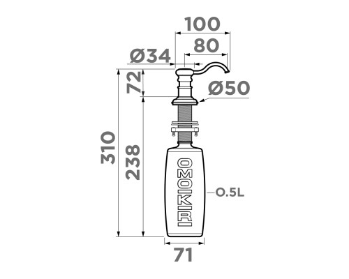 Дозатор Omoikiri OM-01-AB