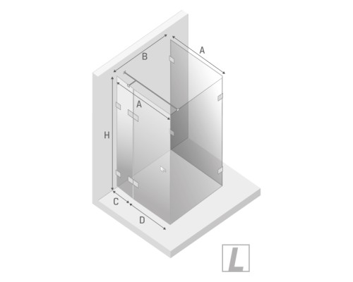 Душевое ограждение NEW TRENDY EVENTA L 80x100x200 хром