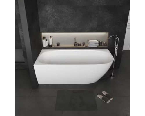 Ванна угловая из искусственного камня Flere Mail 170x85x59 L (белый матовый)