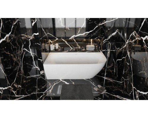 Ванна угловая из искусственного камня Flere Mail 170x85x59 L (белый матовый)