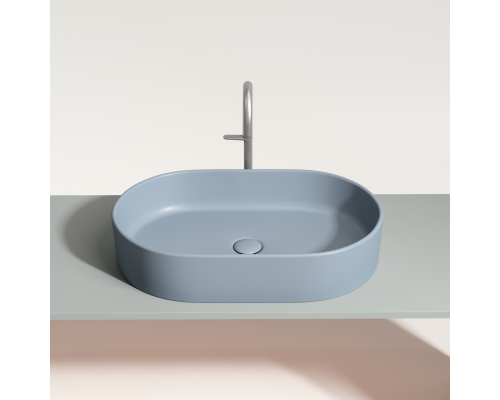 Чаша накладная овальная Ceramica Nova Element 60x38 Серо-Голубой Матовый