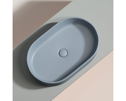 Чаша накладная овальная Ceramica Nova Element 60x38 Серо-Голубой Матовый