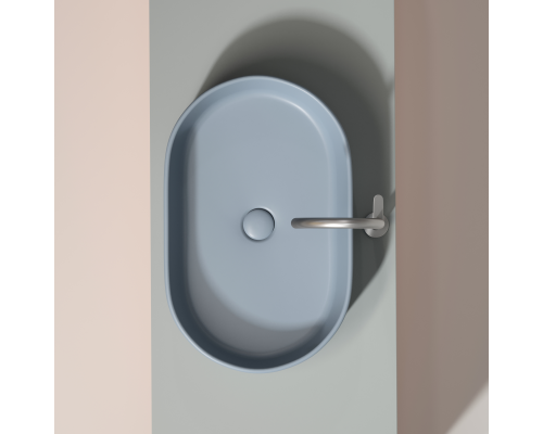 Чаша накладная овальная Ceramica Nova Element 60x38 Серо-Голубой Матовый