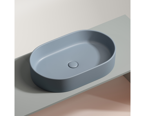 Чаша накладная овальная Ceramica Nova Element 60x38 Серо-Голубой Матовый