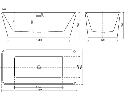 Ванна отдельностоящая Sancos Dama 170x80 белая Ванна отдельностоящая Sancos Dama 170x80 белая