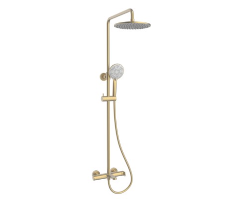 Душевая стойка Vincea Rondo VSFS-1R1BG с изливом, брашированное золото