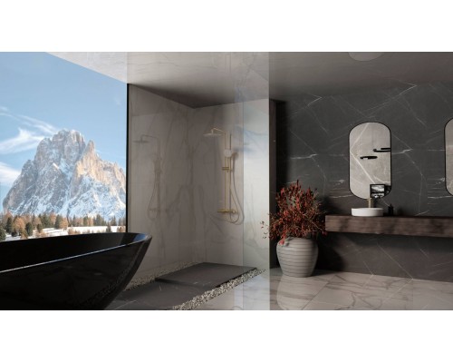 Душевая стойка Vincea Rondo VSFS-1R1BG с изливом, брашированное золото