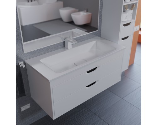 Раковина для ванной Uperwood Modul 97х45х12 см, белая глянцевая