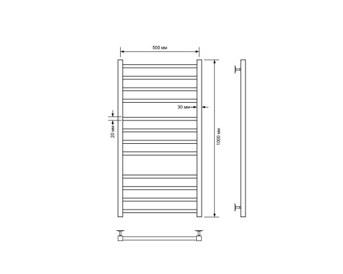 Полотенцесушитель водяной Comfysan Pioli-K W-10 100/50, хром
