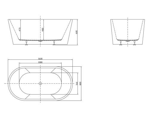 Акриловая ванна BelBagno BB202-1600-800 160х80
