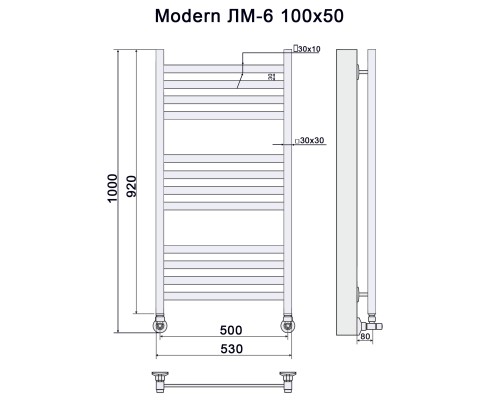 Полотенцесушитель Водяной ПК Nika 100x50 1650-2782