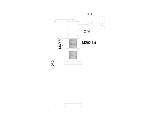 Дозатор мыла Wonzon&Woghand, Хром
