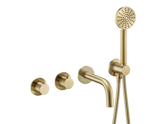 Смеситель термостатический для ванны встраиваемый Benesque Lumiere 11011804 латунь брашированная