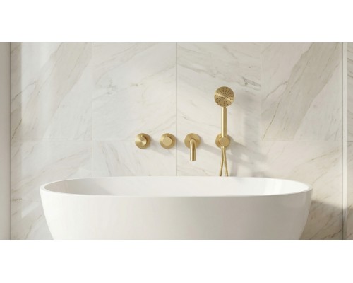 Смеситель термостатический для ванны встраиваемый Benesque Lumiere 11011804 латунь брашированная