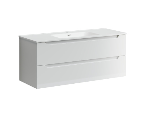 Тумба под раковину SANCOS Norma 2.0 1190х450х500, c двумя ящиками, белый глянец
