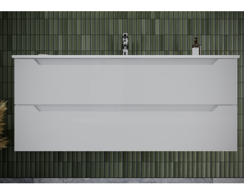 Тумба под раковину SANCOS Norma 2.0 1190х450х500, c двумя ящиками, белый глянец