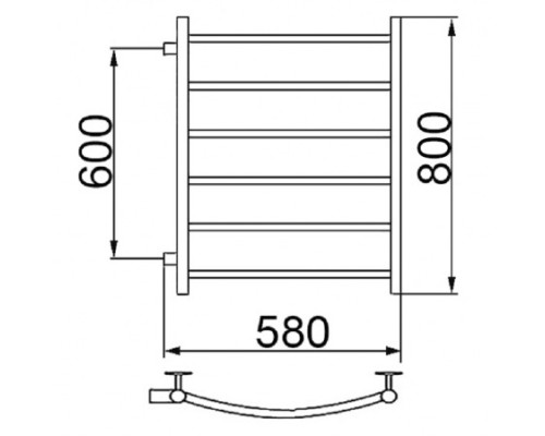 Полотенцесушитель Водяной Nika с боковым подключением 80х50х60 1166-1165