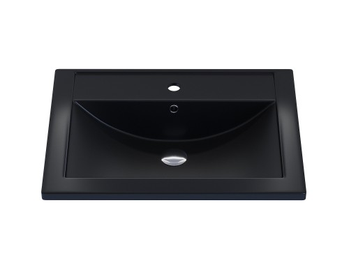 Раковина для ванной кварцевая Uperwood Foster Quartz 60х40,5х16,5, черная матовая, уголь