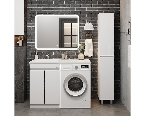 Тумба под раковину Onika Милтон Нова 48 напольная под стиральную машину, белая