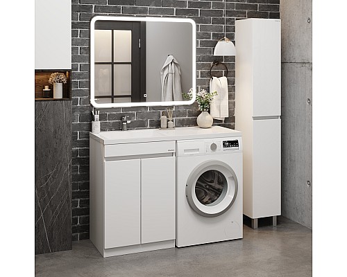 Тумба под раковину Onika Милтон Нова 48 напольная под стиральную машину, белая