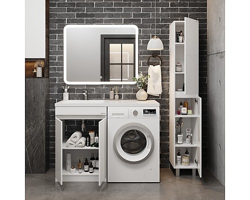 Тумба под раковину Onika Милтон Нова 48 напольная под стиральную машину, белая