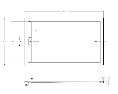 Поддон литой из искусственного мрамора Cezares TRAY-AS-AH-150/90-30-W Поддон литой из искусственного мрамора Cezares TRAY-AS-AH-150/90-30-W