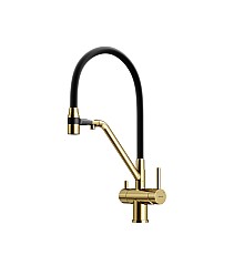 Смеситель для кухни SANCOS Dora SC4003BG с подключением фильтра для воды, браш золото