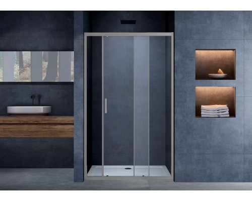 Душевая дверь Vincea Alpha VDS-3AL110CLGM, 110, вороненая сталь, стекло прозрачное